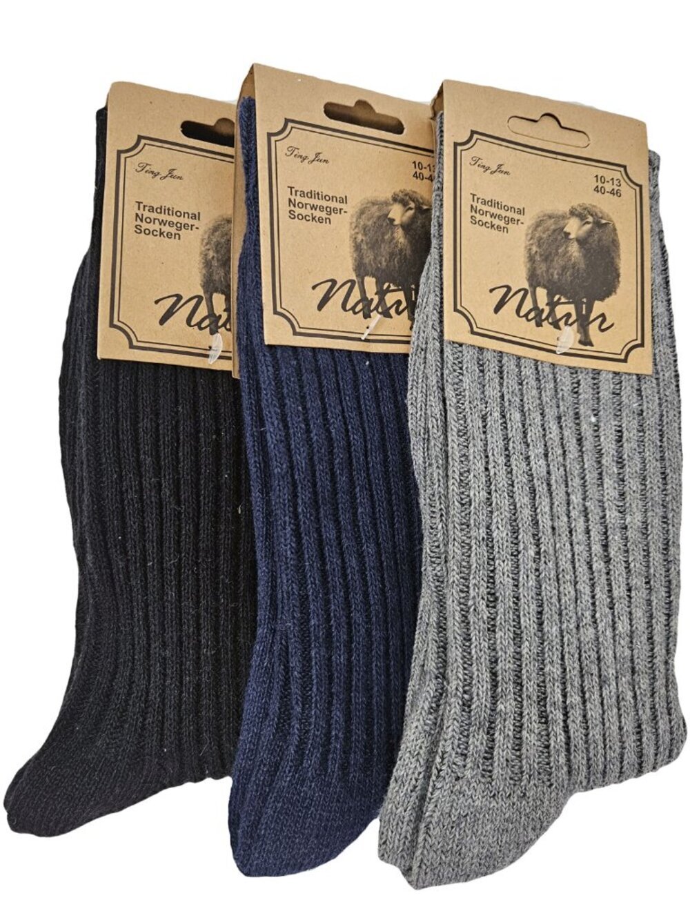 NWT Men Lamb Wool Socks Warm Winter Boot Casual Thermal Crew Socks 3-PACK